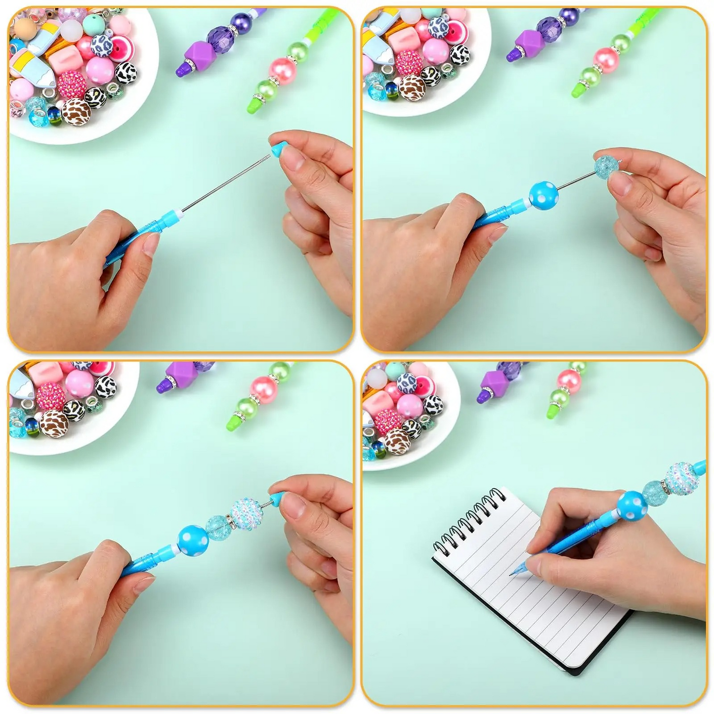 DIY Beaded Pencil for Students Non Sharpening Pencil 0.5 Non Refilling Beadable Automatic Cute Writing Pencil Wholesale
