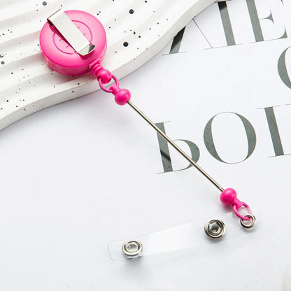 Card Holder Retractable Easy Pull Buckle Creative Beads Keychain Retractable Buckle Work Badge ID Easy Pull String Buckle