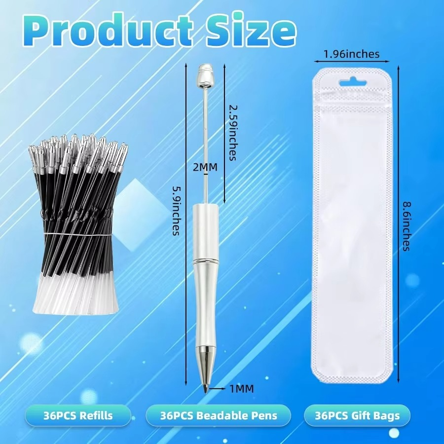 New Beaded Ballpoint Pens Plastic Beadable Pens Wedding Favors Birthday Party Gifts Student Stationery Pens