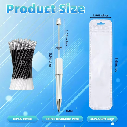 New Beaded Ballpoint Pens Plastic Beadable Pens Wedding Favors Birthday Party Gifts Student Stationery Pens