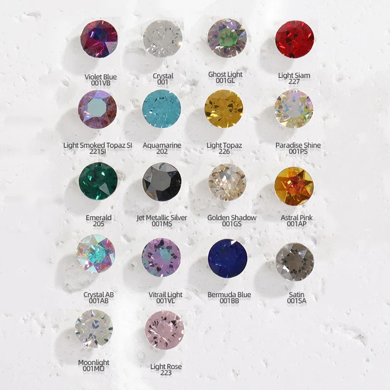 50pcs Crystal Stones Round Shape DIY Accessories Pointback Glass Strass 4mm Small Size Glue On Nails Rhinestones Crystal Rivoli