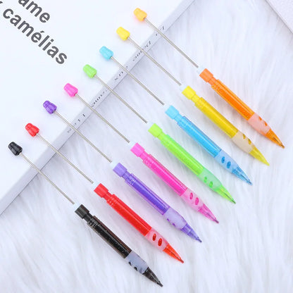 DIY Beaded Pencil for Students Non Sharpening Pencil 0.5 Non Refilling Beadable Automatic Cute Writing Pencil Wholesale