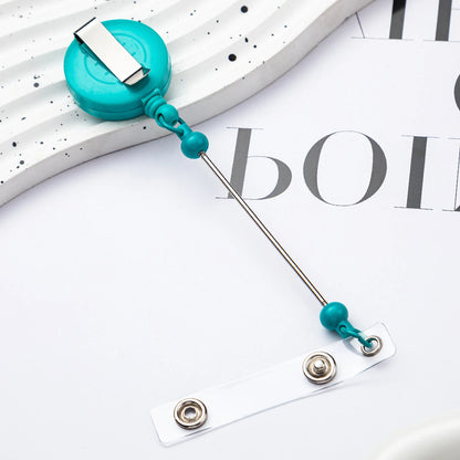 Card Holder Retractable Easy Pull Buckle Creative Beads Keychain Retractable Buckle Work Badge ID Easy Pull String Buckle