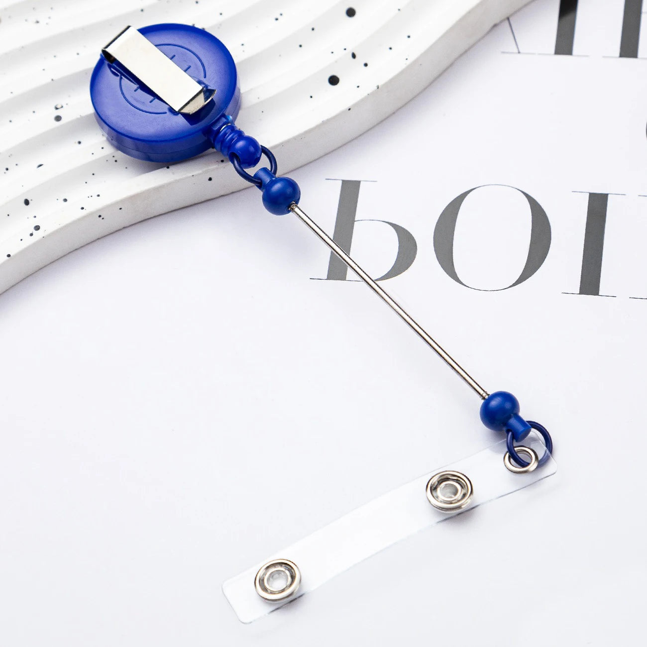 Card Holder Retractable Easy Pull Buckle Creative Beads Keychain Retractable Buckle Work Badge ID Easy Pull String Buckle