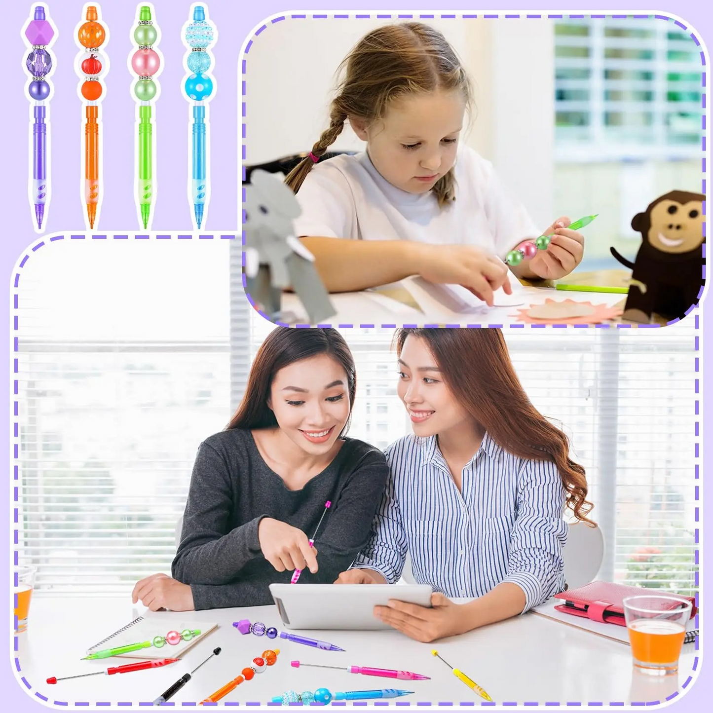 DIY Beaded Pencil for Students Non Sharpening Pencil 0.5 Non Refilling Beadable Automatic Cute Writing Pencil Wholesale