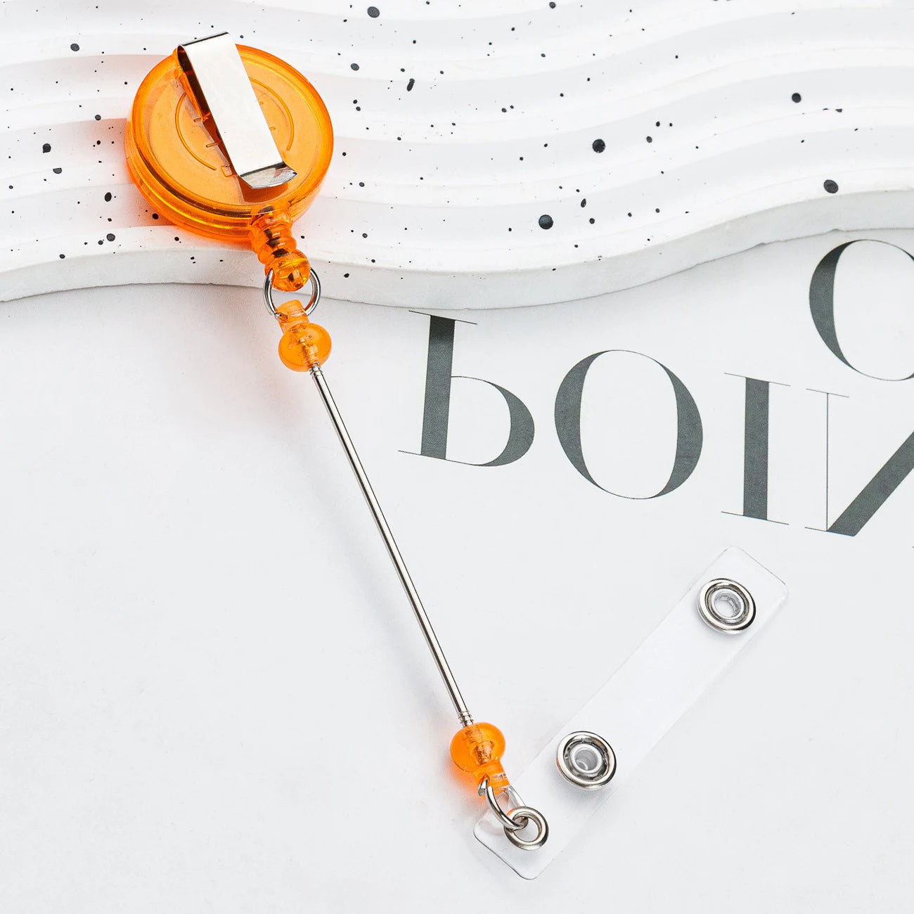 Card Holder Retractable Easy Pull Buckle Creative Beads Keychain Retractable Buckle Work Badge ID Easy Pull String Buckle