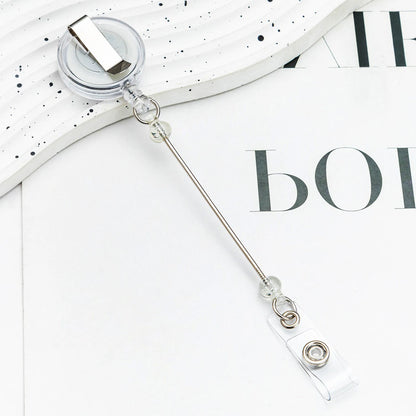 Card Holder Retractable Easy Pull Buckle Creative Beads Keychain Retractable Buckle Work Badge ID Easy Pull String Buckle