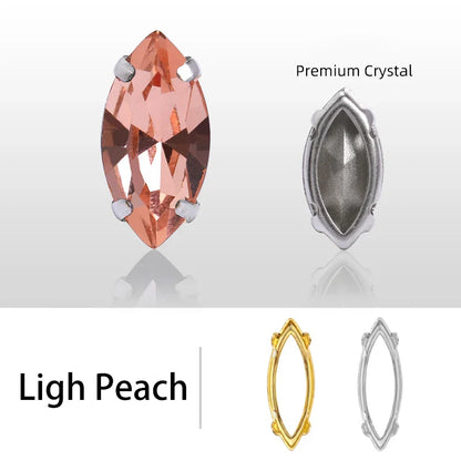 Hollow Out Copper Claw Rhinestones Sets Shiny Glass Strass Set Horse Eye Shape DIY Art Crafts Sew On Stones Claws Sets