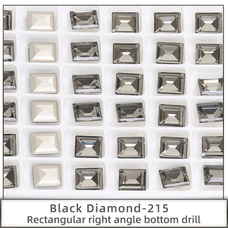 High Quality Loose Pointback Rhinestones Decorations K9 Glass Crystals Strass Glue On Nails Art Rectangle Crafts Stones Beads