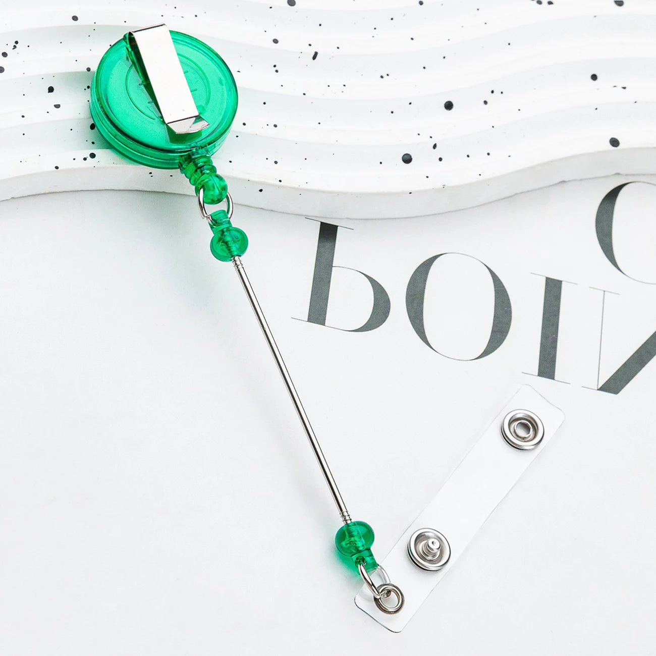 Card Holder Retractable Easy Pull Buckle Creative Beads Keychain Retractable Buckle Work Badge ID Easy Pull String Buckle