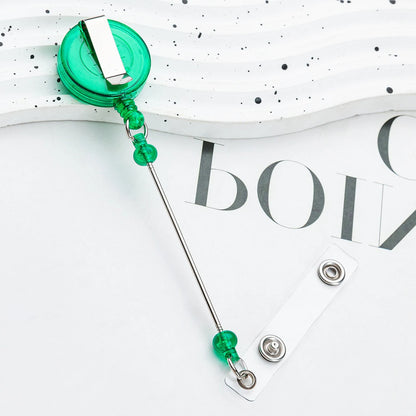 Card Holder Retractable Easy Pull Buckle Creative Beads Keychain Retractable Buckle Work Badge ID Easy Pull String Buckle