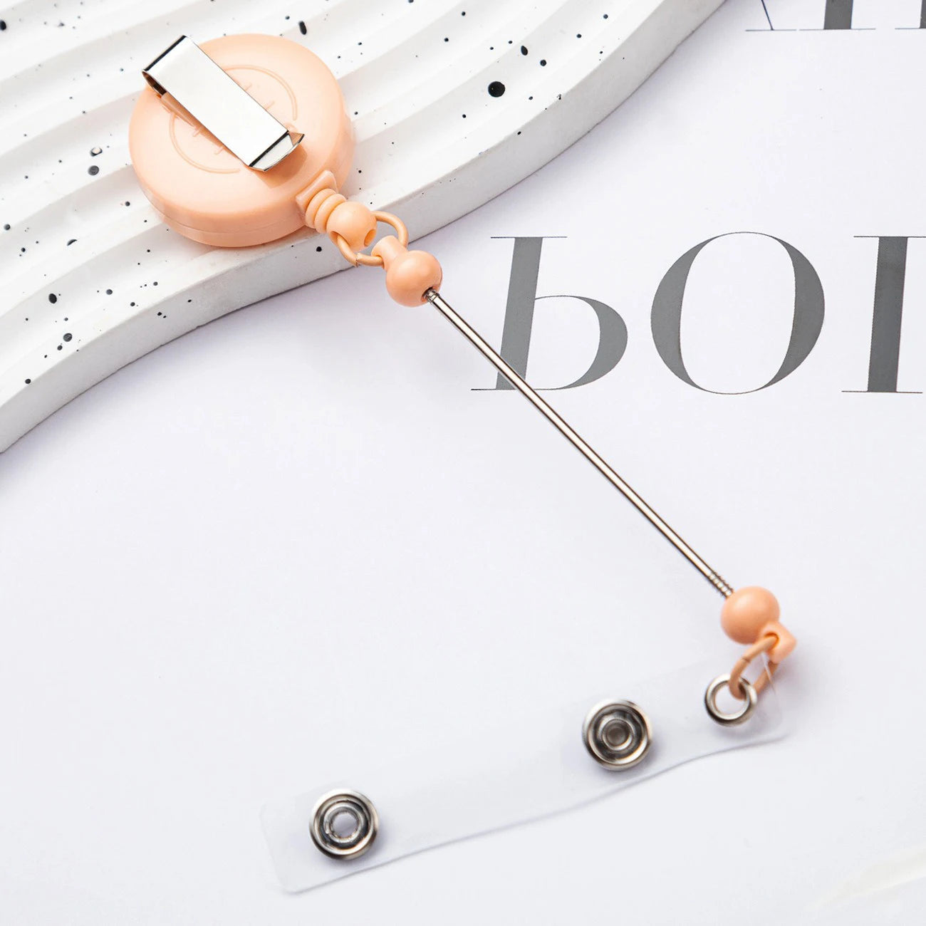 Card Holder Retractable Easy Pull Buckle Creative Beads Keychain Retractable Buckle Work Badge ID Easy Pull String Buckle