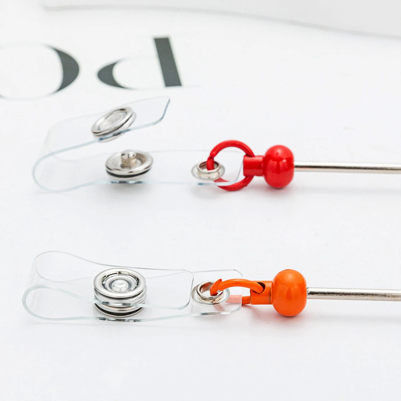 Card Holder Retractable Easy Pull Buckle Creative Beads Keychain Retractable Buckle Work Badge ID Easy Pull String Buckle