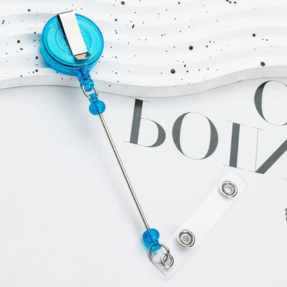 Card Holder Retractable Easy Pull Buckle Creative Beads Keychain Retractable Buckle Work Badge ID Easy Pull String Buckle