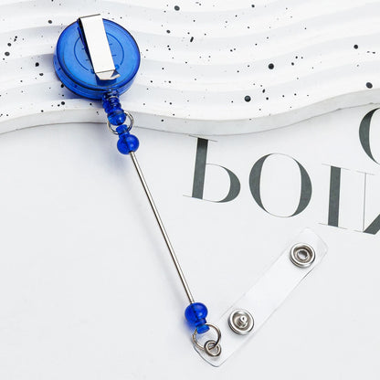Card Holder Retractable Easy Pull Buckle Creative Beads Keychain Retractable Buckle Work Badge ID Easy Pull String Buckle