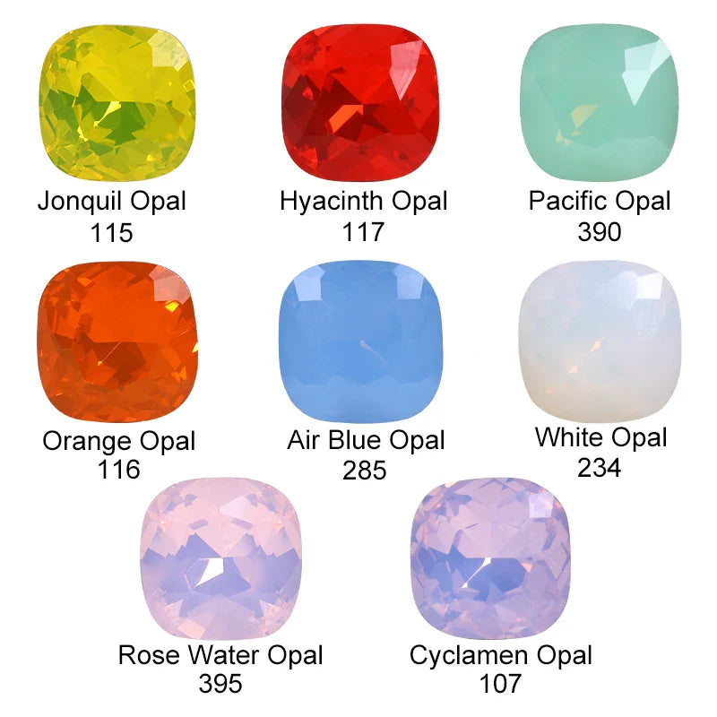 Cushion Rhinestones Glitter Opal Series Glass Charms Nail Art  Beads Jewelry Making Accessories Glass Beads Stones
