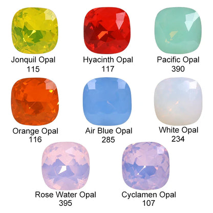 Cushion Rhinestones Glitter Opal Series Glass Charms Nail Art  Beads Jewelry Making Accessories Glass Beads Stones