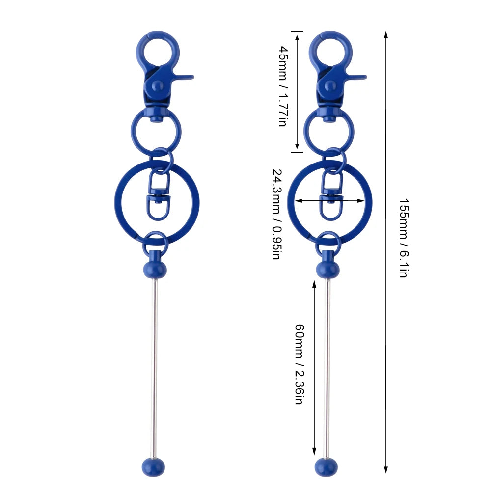 Kovict 20-100Pcs Beadable Keychain Bars For Beads Blank Keychain Metal Beaded Keychain For Keychain DIY Projects Pendant Jewelry