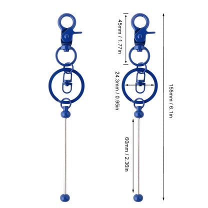 Kovict 20-100Pcs Beadable Keychain Bars For Beads Blank Keychain Metal Beaded Keychain For Keychain DIY Projects Pendant Jewelry