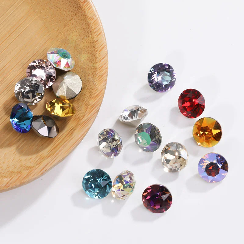 50pcs Crystal Stones Round Shape DIY Accessories Pointback Glass Strass 4mm Small Size Glue On Nails Rhinestones Crystal Rivoli