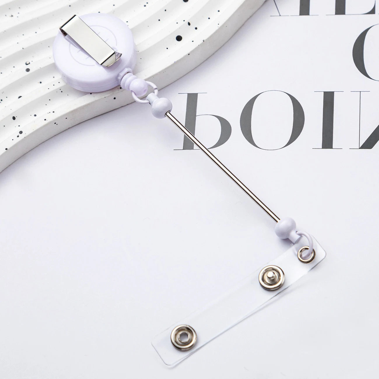 Card Holder Retractable Easy Pull Buckle Creative Beads Keychain Retractable Buckle Work Badge ID Easy Pull String Buckle