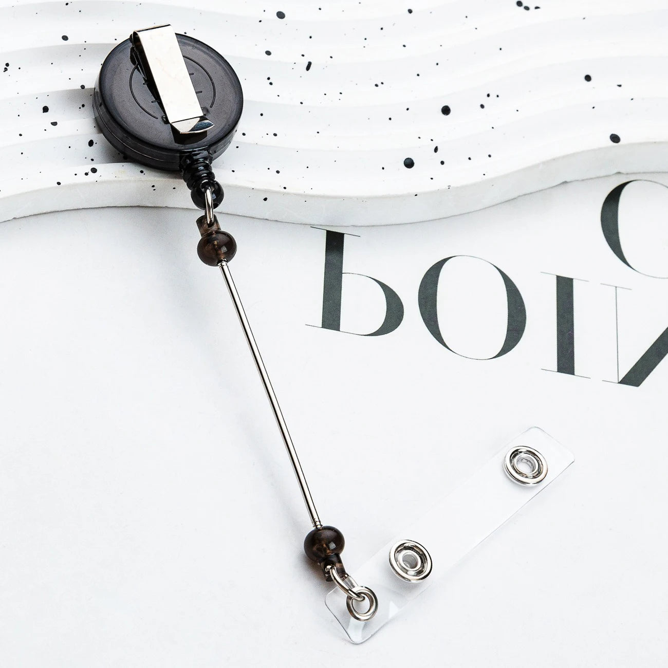 Card Holder Retractable Easy Pull Buckle Creative Beads Keychain Retractable Buckle Work Badge ID Easy Pull String Buckle