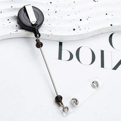 Card Holder Retractable Easy Pull Buckle Creative Beads Keychain Retractable Buckle Work Badge ID Easy Pull String Buckle