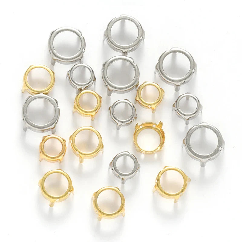 Drop Copper K9 Empty Claw Settings for Fancy Stones Golden Round Rhinestones Claw Silver Gold Firmly Set Rhinestones Base Claw