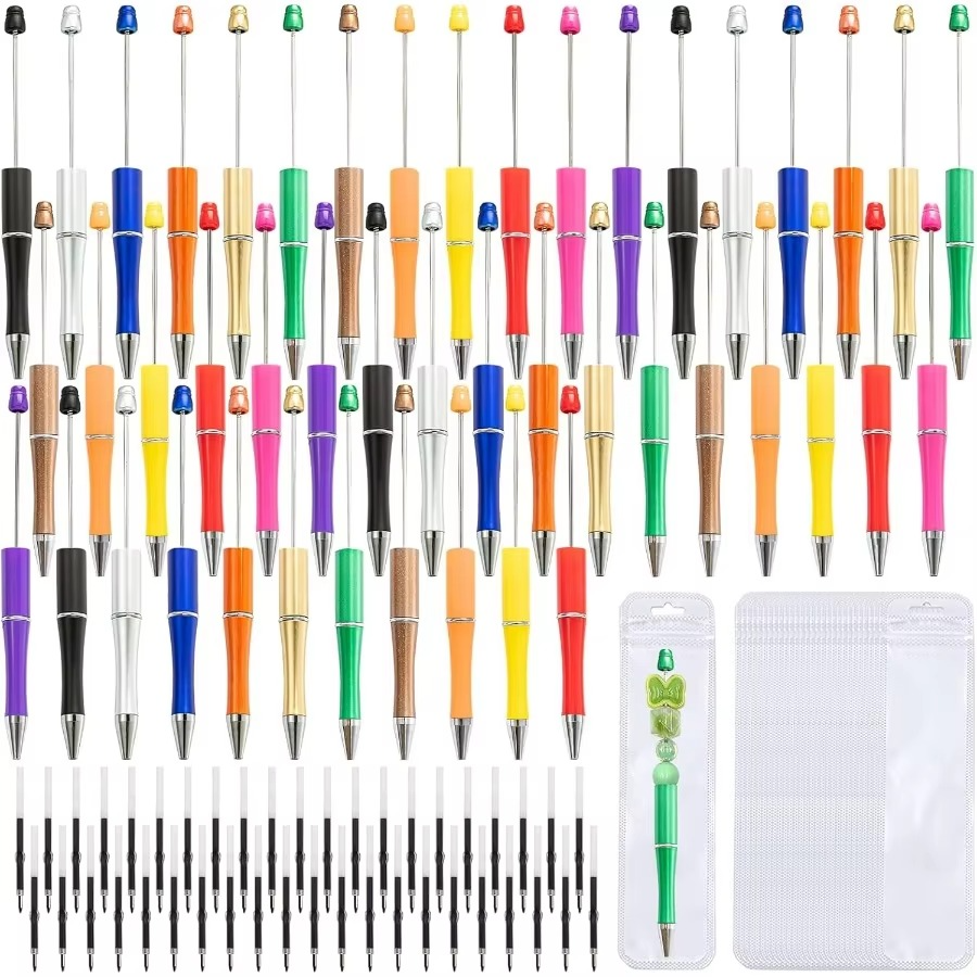 New Beaded Ballpoint Pens Plastic Beadable Pens Wedding Favors Birthday Party Gifts Student Stationery Pens