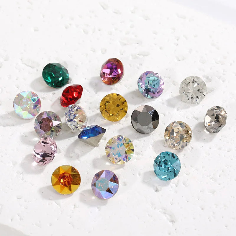 50pcs Crystal Stones Round Shape DIY Accessories Pointback Glass Strass 4mm Small Size Glue On Nails Rhinestones Crystal Rivoli