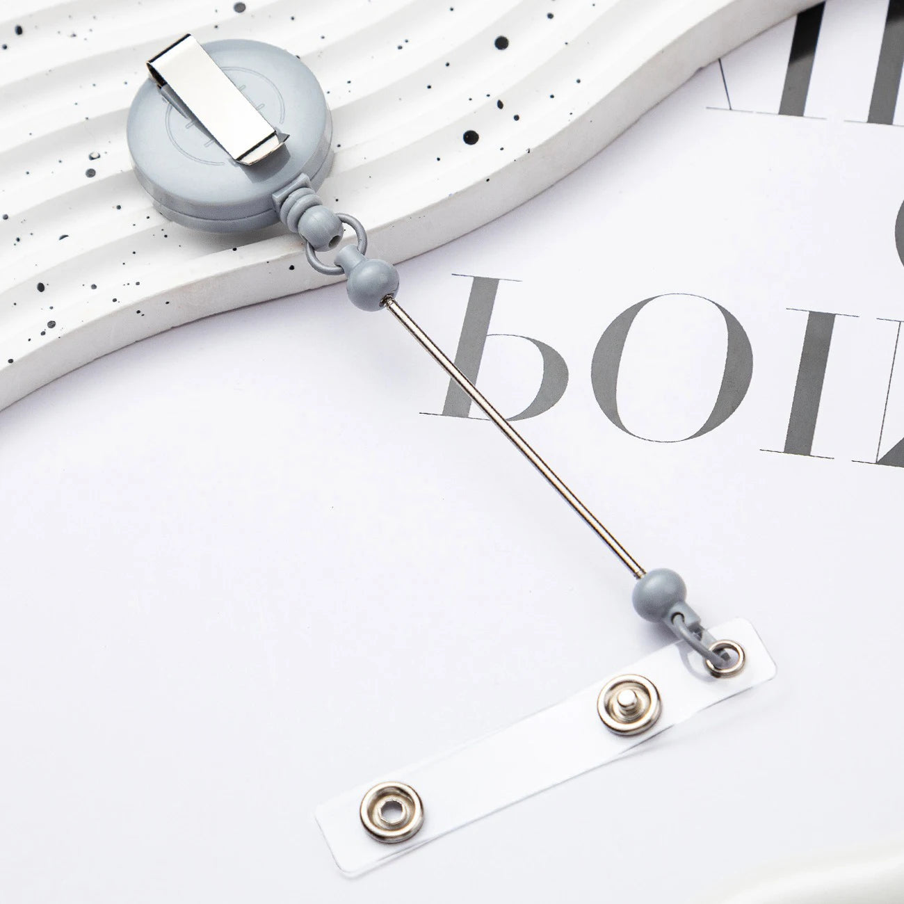 Card Holder Retractable Easy Pull Buckle Creative Beads Keychain Retractable Buckle Work Badge ID Easy Pull String Buckle