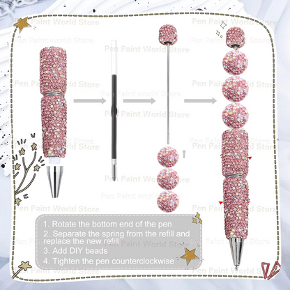 DIY Rhinestone Pens/Beaded Pen Accessories/Beadable Pen
