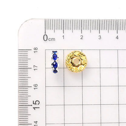 30Pcs 12mm Alloy Wave Edge Rhinestone Beads Multicolor Round Crystal Loose Spacer Beads For Jewelry Making Diy Pen Accessories