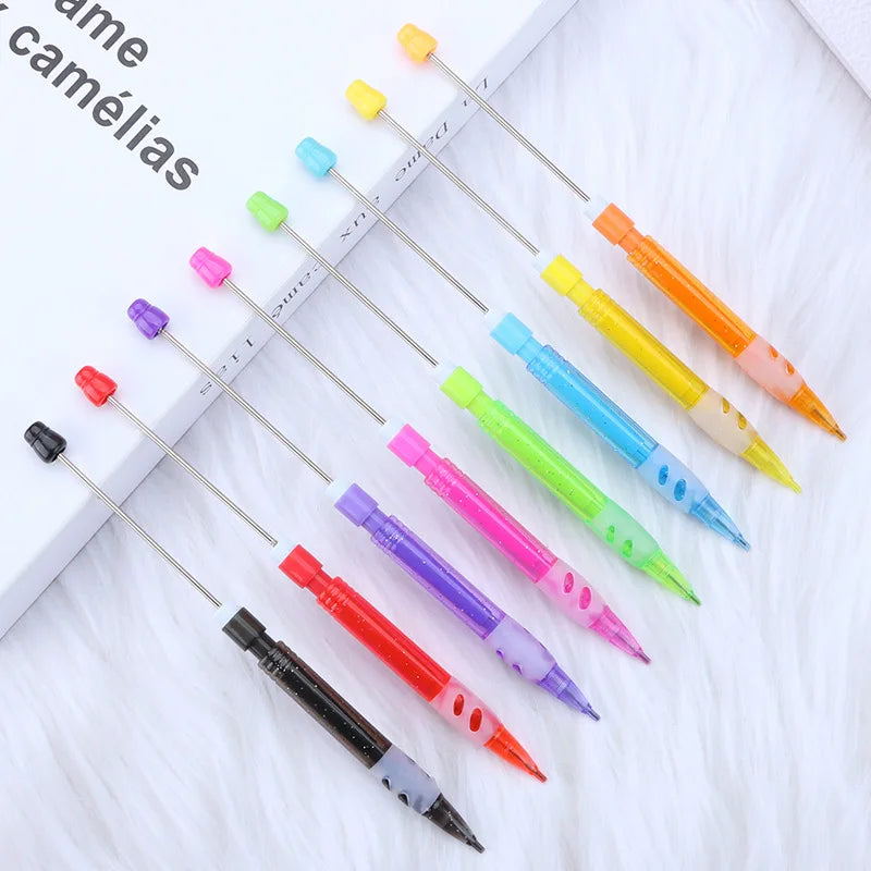 DIY Beaded Pencil for Students Non Sharpening Pencil 0.5 Non Refilling Beadable Automatic Cute Writing Pencil Wholesale