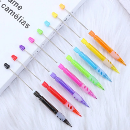 DIY Beaded Pencil for Students Non Sharpening Pencil 0.5 Non Refilling Beadable Automatic Cute Writing Pencil Wholesale