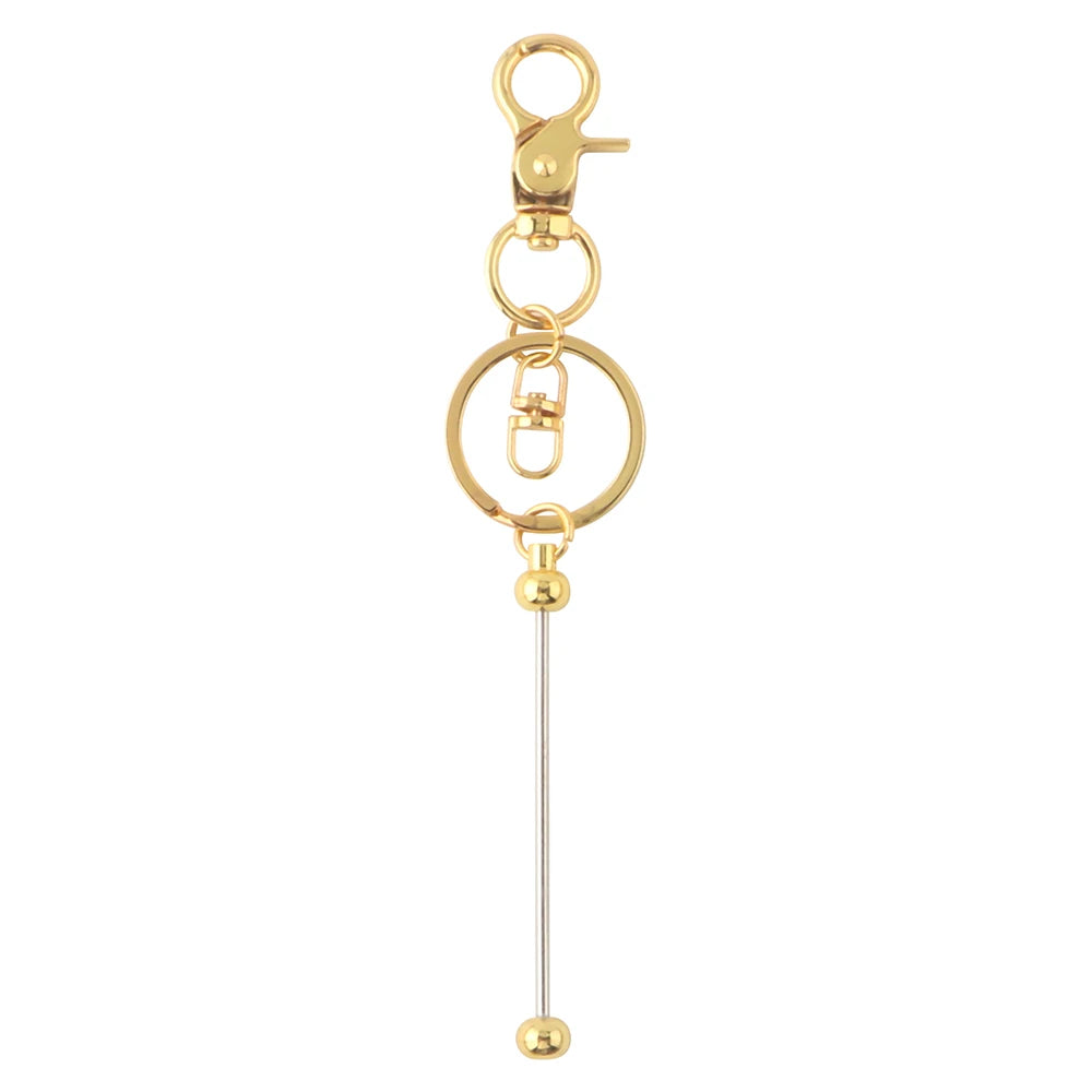 Kovict 20-100Pcs Beadable Keychain Bars For Beads Blank Keychain Metal Beaded Keychain For Keychain DIY Projects Pendant Jewelry