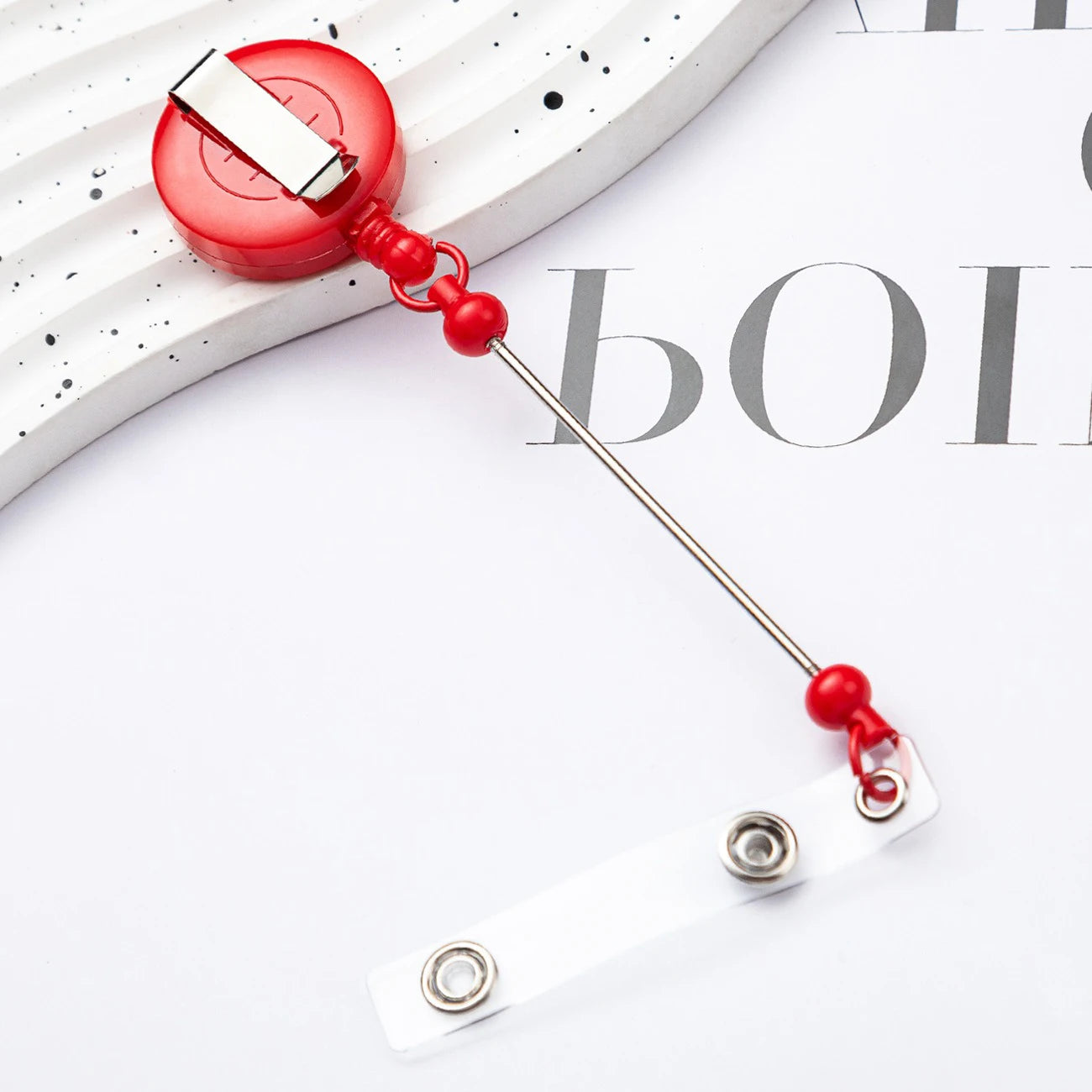 Card Holder Retractable Easy Pull Buckle Creative Beads Keychain Retractable Buckle Work Badge ID Easy Pull String Buckle