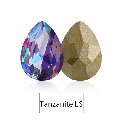 Twinkling Violet Tear Drop K9 Glass Rhinestones Glass Crystal Pointback Rhinestones Glue on Garment Crafts Jewelry Accessories