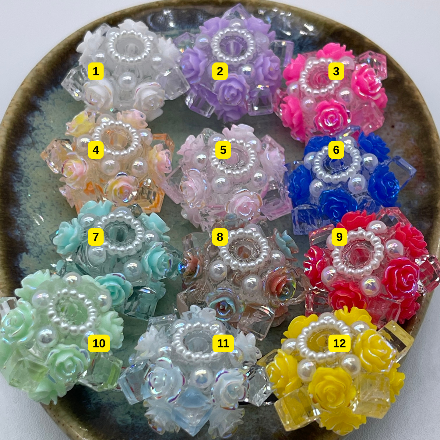[2] Fancy Round Beads for DIY Pen - KeyChain Phone Chain Crafty Accessories