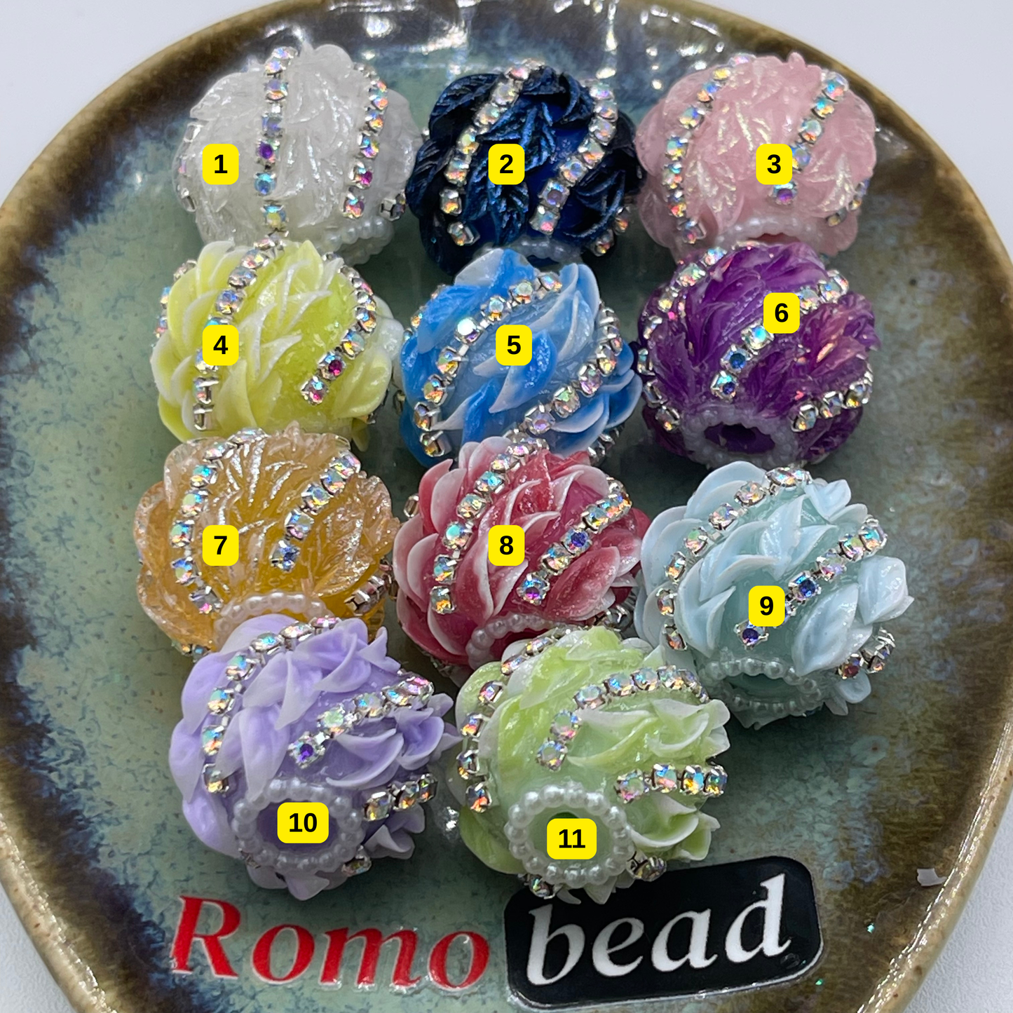 [2] Fancy Round Beads for DIY Pen - KeyChain Phone Chain Crafty Accessories
