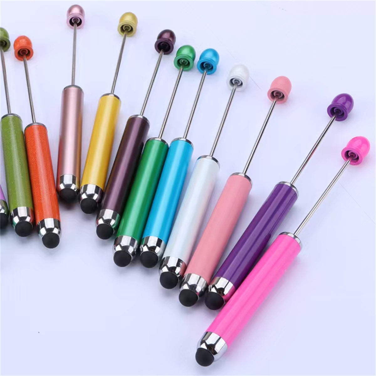 DIY touch screen ballpoint pen plastic beaded ballpoint pen wholesale multicolor cap ballpoint pen