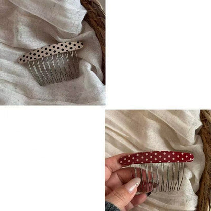 Korean polka dot oval bangs inserted comb broken hair finishing artifact hair inserted into the back of the woman's head upside down comb hairpin
