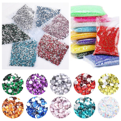 Hot Sell 5000pcs/bag SS16 4mm Flat Back Crystal Non Hotfix Resin Rhinestone for Nail Art DIY