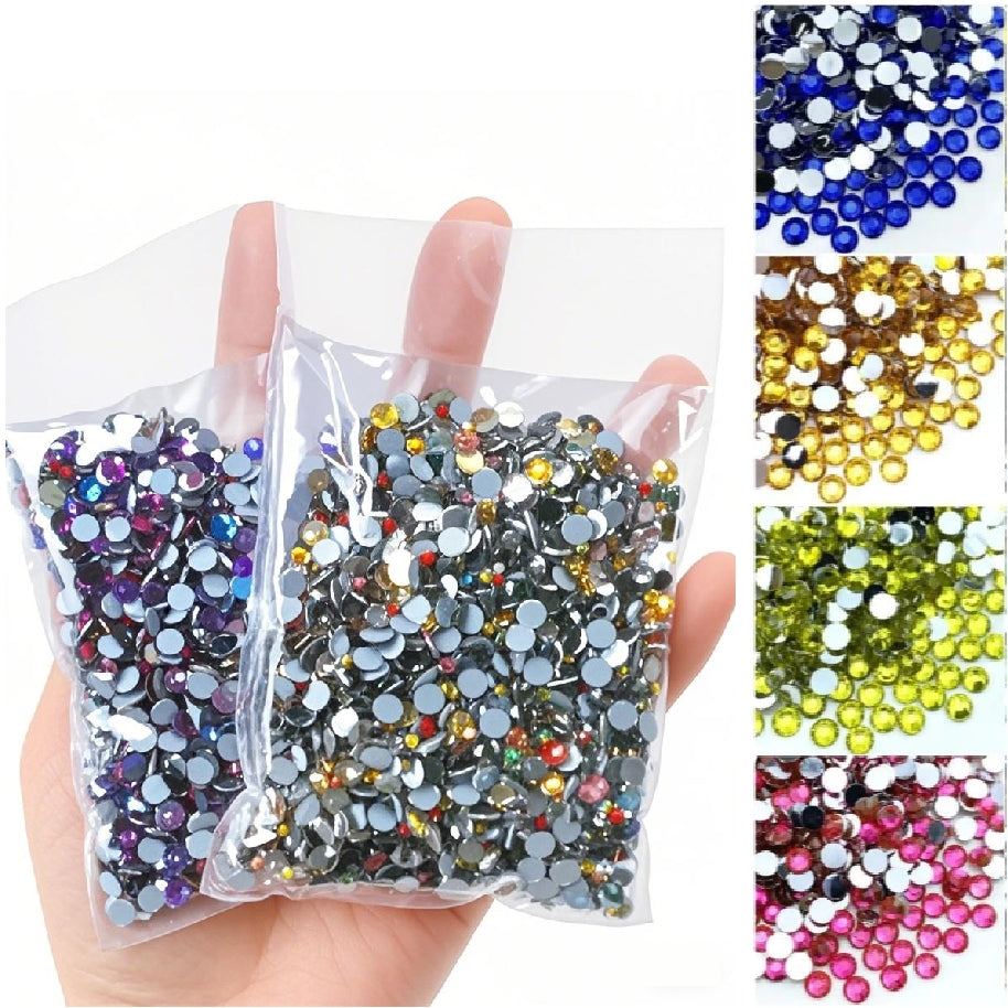High Quality 1000pcs/bag SS30 6mm Non Hot Fix Strass Flatback Resin Crystal Rhinestone for Garment Clothing