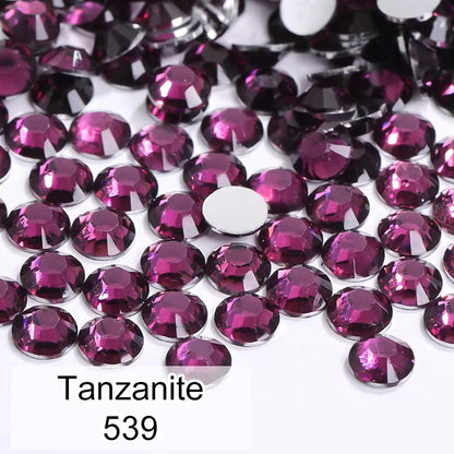 High Quality 1000pcs/bag SS30 6mm Non Hot Fix Strass Flatback Resin Crystal Rhinestone for Garment Clothing