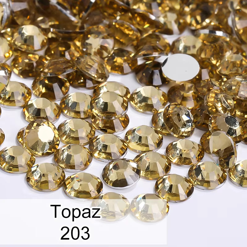 High Quality 1000pcs/bag SS30 6mm Non Hot Fix Strass Flatback Resin Crystal Rhinestone for Garment Clothing
