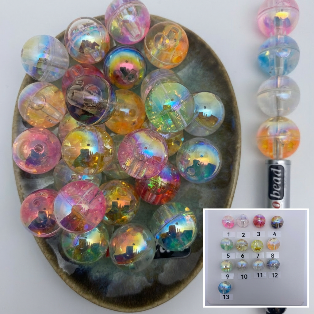 Composite image for 118. round 18mm water beads shiny UV