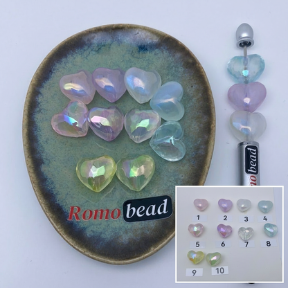 Composite image for clear heart beads