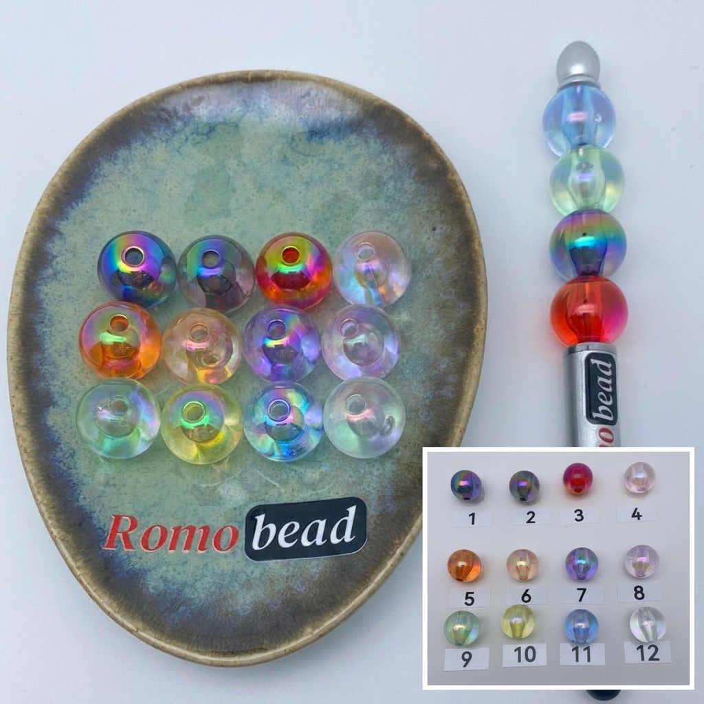 Composite image for clear UV round 16mm beads