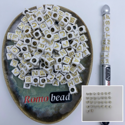 Composite image for cube letter beads